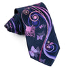 Mila Schon Silk Necktie Purple Pink Butterflies Floral On 