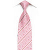 Nicole St Giles Mens Crystal Silk Necktie White Stripes & 