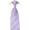 Nicole St Giles Men’s Rhinestone Silk Necktie White Striped 