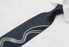 Nina Ricci Black Silk Rhinestone Necktie With Bling Silver 