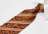Nina Ricci Crystal Rhinestone Necktie Orange Striped Paisley