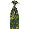 Nina Ricci Men’s Rhinestone Necktie Green Paisley On Navy 