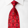 Nina Ricci Mens Rhinestone Silk Necktie Damask On Red - 1