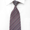 Nina Ricci Mens Rhinestone Tie Pink Silver Striped On Navy 