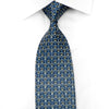 Nina Ricci Men’s Silk Necktie Chainmail On Blue Sparkling 