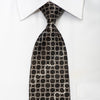 Nina Ricci Men’s Silk Tie Silver Circles On Black Sparkling 