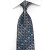 Nina Ricci Men’s Silk Tie Silver Geometric On Blue Sparkling