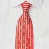 Nina Ricci Men’s Silk Tie Silver Medallions On Red With 