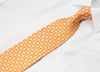 Nina Ricci Silk Necktie Tie Geometric Quatrefoil On Orange 