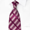 Nina Ricci Silk Rhinestone Tie Purple Silver Striped With 