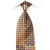 Paco Rabanne Men’s Crystal Tie Orange Geometric On Brown 