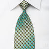 Paco Rabanne Mens Rhinestone Tie Turquoise Checker On Silver