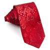 Paco Rabanne Men’s Silk Neck Tie Damask On Red With 