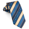 Paco Rabanne Men’s Silk Necktie Blue Golden Striped With 