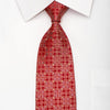 Paco Rabanne Men’s Silk Necktie Golden Trellis On Red 