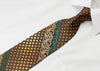 Paco Rabanne Rhinestone Necktie Scrolls & Dots On Brown With