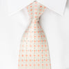 Paco Rabanne Rhinestone Silk Necktie Pink Dots On White With