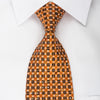 Paco Rabanne Rhinestone Silk Tie Orange Black Trellis With 