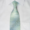 Paco Rabanne Silk Rhinestone Necktie Zigzags On Blue With 