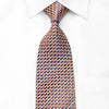 Park Land Men’s Crystal Silk Tie Orange Stripes On Blue With