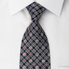 Park Land Silk Rhinestone Necktie Sparkling Silver Trellis 