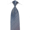 Parkland Men’s Crystal Silk Necktie Blue Silver Orange 