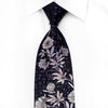 Perry Ellis Men’s Crystal Silk Necktie Floral On Navy With 