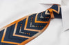 Perry Ellis Men’s Rhinestone Silk Necktie Orange Chevron V 