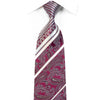Perry Ellis Men’s Rhinestone Silk Necktie Silver Paisley 