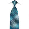 Perry Ellis Men’s Silk Necktie Checkered On Blue Sparkling 