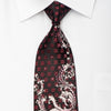 Perry Ellis Men’s Silk Necktie Silver Acanthus On Black 