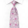 Perry Ellis Men’s Silk Tie Floral On Pink Sparkling With 