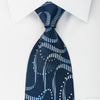 Perry Ellis Rhinestone Silk Necktie Waves On Blue With 