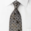 Perry Ellis Silk Rhinestone Necktie Black Vines On Silver 