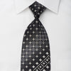 Pierre Balmain Rhinestone Necktie Silver Geometric On Black 