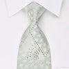 Pierre Balmain Silk Necktie Geometric On Silver With 