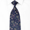 Pierre Cardin Men’s Crystal Necktie Floral On Blue Silk 