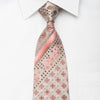 Pierre Cardin Mens Rhinestone Necktie Pink Floral Paisley On