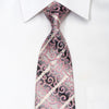 Pierre Cardin Men’s Rhinestone Silk Necktie Pink Scrolls On 