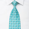 Pierre Cardin Mens Rhinestone Tie Geometric On Light Blue 