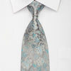 Pierre Cardin Men’s Silk Necktie Acanthus On Silver 