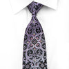 Pierre Cardin Men’s Silk Necktie Damask On Black Sparkling 