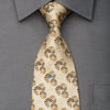 Pierre Cardin Men’s Silk Necktie Floral On Beige Sparkling 