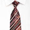 Pierre Cardin Men’s Silk Necktie Floral Striped On Black 