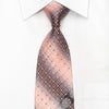 Pierre Cardin Men’s Silk Necktie Pink Cartouche On Silver 
