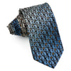 Pierre Cardin Men’s Silk Rhinestone Tie Blue Imperial Leaf 