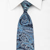 Pierre Cardin Men’s Silk Tie Paisley On Blue Sparkling With 