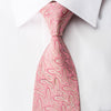 Pierre Cardin Men’s Silk Tie Paisley On Pink Sparkling With 