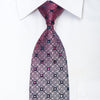 Pierre Cardin Men’s Silk Tie Purple Cartouche On Navy 