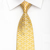 Pierre Cardin Men’s Silk Tie Weave On Yellow Sparkling With 